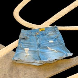 Fashion Nova Denim Jean Shorts Midwaist Size 4/6 Distressed shorts